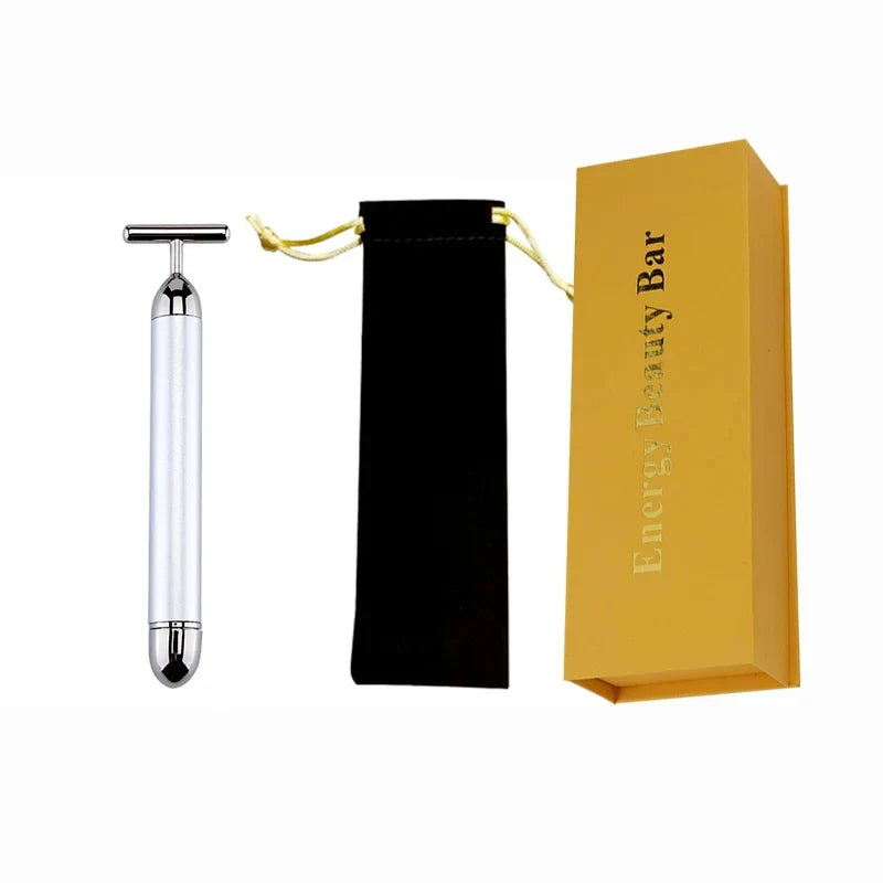 24K Gold T Beauty Roller Energy Roller Electric Face-lifting Facial Massage Beauty Tools Waterproof Vibrating Face Care Stick