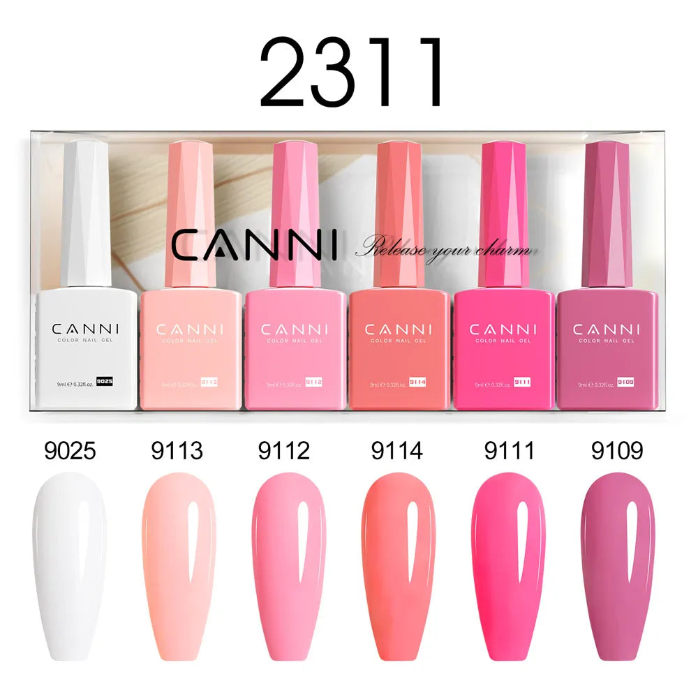 CANNI Nail Gel Polish Set HEMA TPO FREE Jelly Nude Color Rubber Base UV Construction Gel Semi Permanent Soak off UV LED Gel Nail
