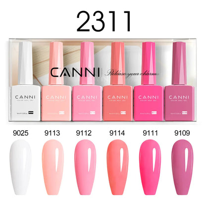 CANNI Nail Gel Polish Set HEMA TPO FREE Jelly Nude Color Rubber Base UV Construction Gel Semi Permanent Soak off UV LED Gel Nail