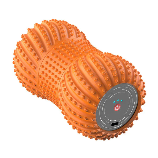 Electric Fascia Fitness Roller Peanut Ball Vibration Massage Shoulder Neck Waist Leg Muscles Relaxation Connect Bluetooth Music