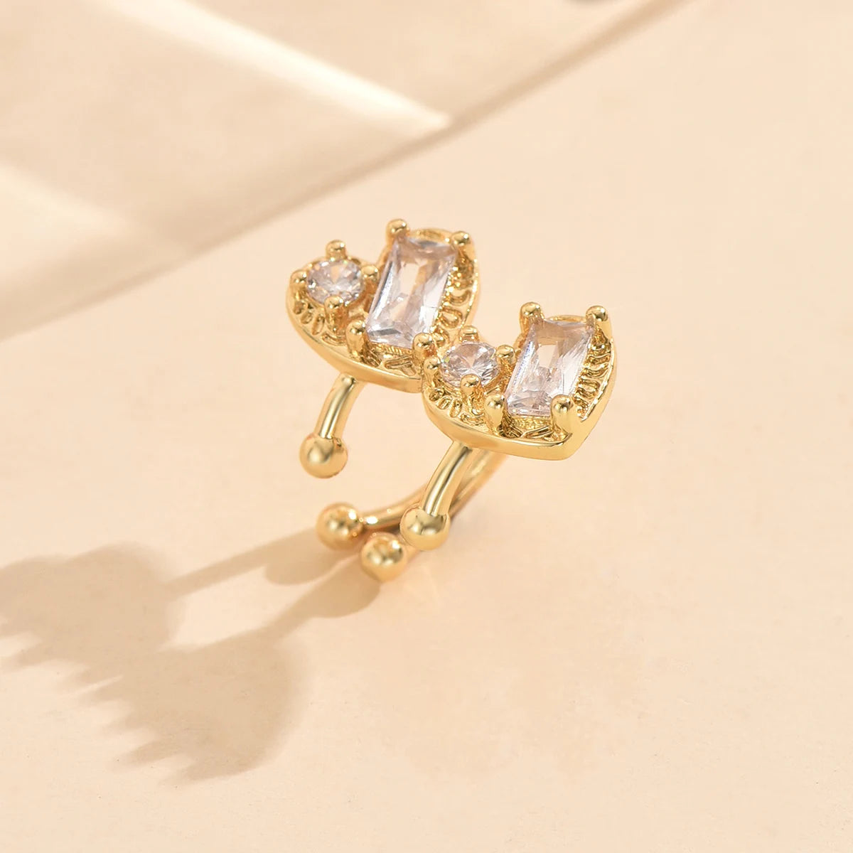 3 Pcs Zircon Korean Wave Multilayer Geometry Ear Cuff Clip on Earrings For Women Without Piercing Non-pierced Jewelry Hot