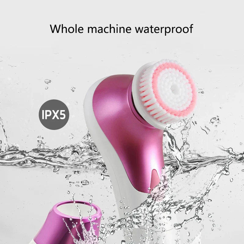 Double Headed Electric Facial Cleaning Brush for Pore Cleaning and Exfoliation IPX5 Waterproof 360 ° Rotation Face Clean Brush