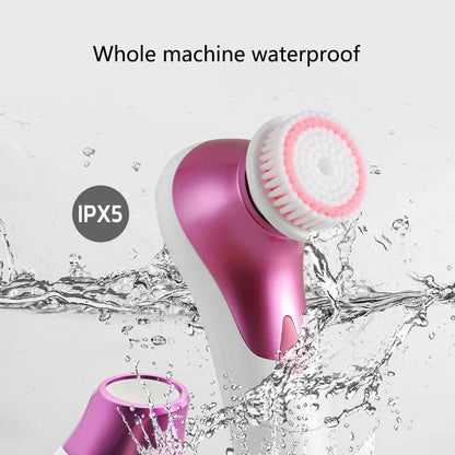Double Headed Electric Facial Cleaning Brush for Pore Cleaning and Exfoliation IPX5 Waterproof 360 ° Rotation Face Clean Brush
