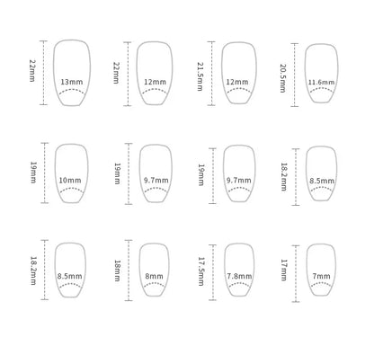 24Pcs Short Square Coffin False Nails Square Fake Nails with Glue French Glitter Wearable Acrylic Nails Set Press on Nail Tips