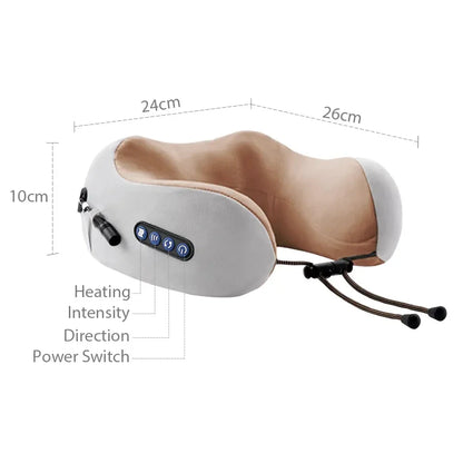 U Shaped Neck Massage Pillow Heating Vibration Kneading Electric Cervical Shoulder Massage Protection Relaxing Massager
