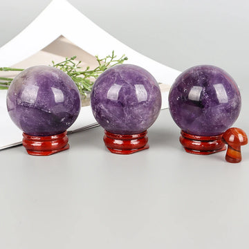 45mm Big Amethyst Massage Ball Natural Stone Cryatal Mineral Sphere  Hand Foot Massage Tool  Product Skin Care health Tool