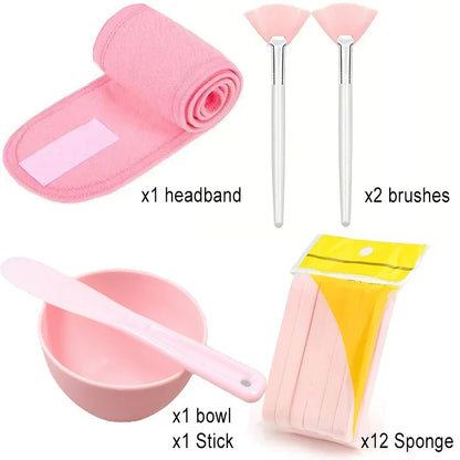 Facial Brush Mask Bowl Spoon Set Mask Brushes DIY Beauty Tools Cream Mud Film Adjusting Mixing Tool Skin Care Makeup Supplies