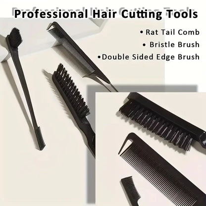 1/2/4/5pcs Wild Boar Bristle Hair Brush and Comb Set, Edge Control Styling Tools，Nylon Bristles, ABS Handle