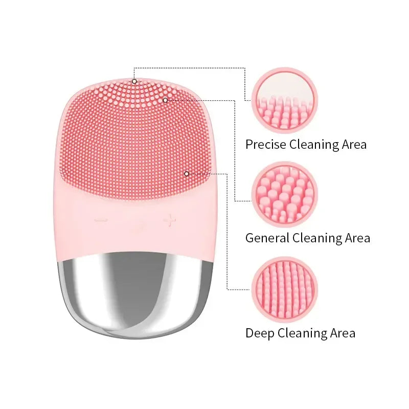Electric Facial Cleansing Brush silicone IPX7 face massager facial cleanser sonic vibration cleaner deep hole face brush machine