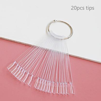 Nail Display Sticks Nail Swatch False Nail Tips Nail Gel Polish Practice Clear Natural Colors Display Board for Nail Art Tools