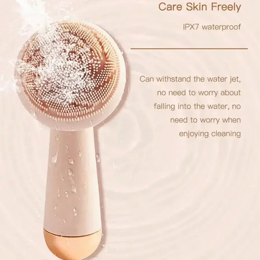 Electric Silicone Brush Facial Brush Skin Massager Wireless Charging Cleansing Waterproof  Vibration Beauty Instrument Care