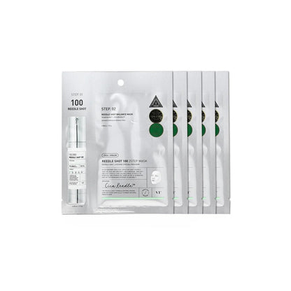 VT Reedle Shot 100 2-Step Mask*5pieces,Intensive Repair Mask,Hydrating Brightening Mask,Keratin Care Mask,K-Beauty,Korean Makeup