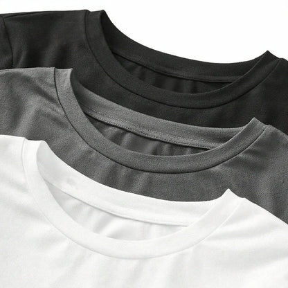 Women's solid-color long-sleeved T-shirt - Polyester knitted fabric, round neck, regular fit, fall-winter style