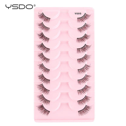 YSDO 3/10 Pairs Fox Eyelashes 3D Mink Natural Soft False Lashes Fluffy Soft eyelashes cat eye Extension Makeup Half Eyelashes