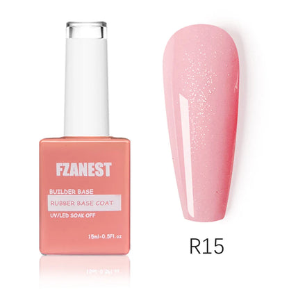 FZANEST 5 in 1 Multifunctional Rubber Base Gel Rubber Builder Base Nail Gel Nude Color Extension Nail Strengthen Gel Nails