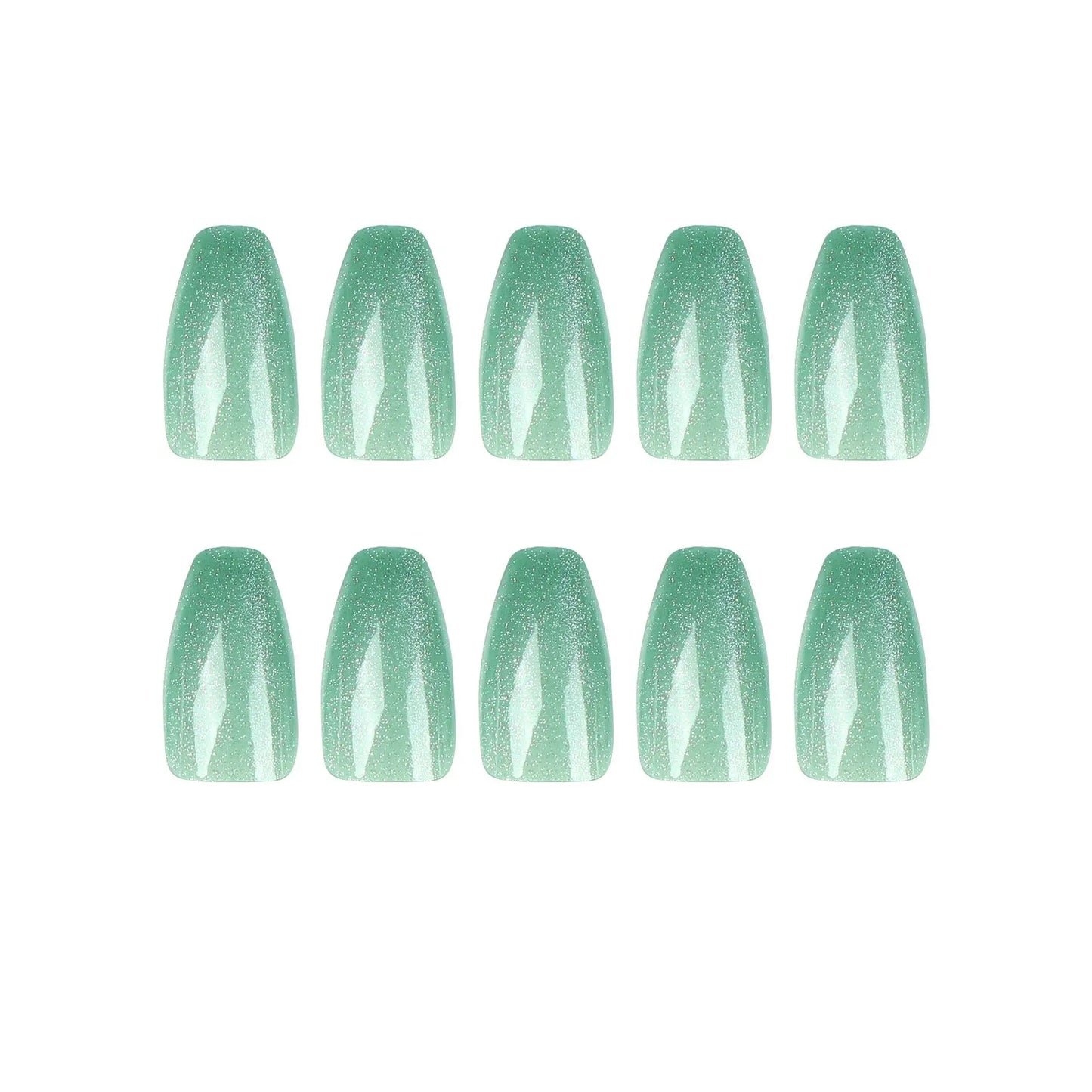 24pcs/set cat eyes fake nails for women girls red brown green blue grey sparkling short tips faux ongles press on false nail