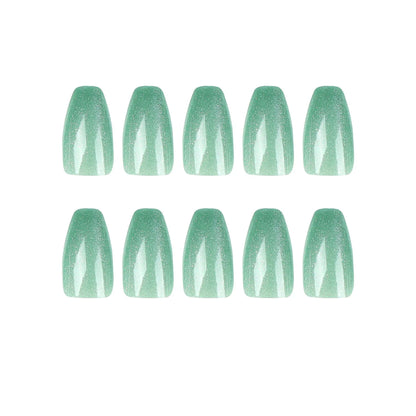 24pcs/set cat eyes fake nails for women girls red brown green blue grey sparkling short tips faux ongles press on false nail