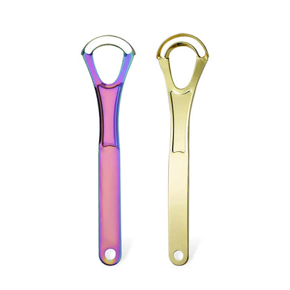 Stainless steel tongue scraper - a professional tongue cleaning tool, tongue coating and tongue scraping tool set easy to clean