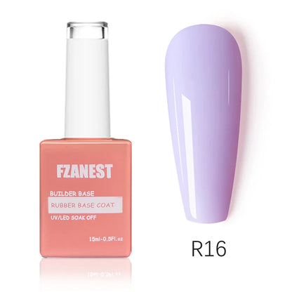 FZANEST 5 in 1 Multifunctional Rubber Base Gel Rubber Builder Base Nail Gel Nude Color Extension Nail Strengthen Gel Nails