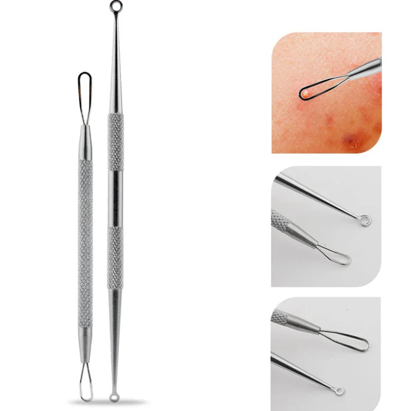 1/4/8pcs Blackhead Comedone Acne Pimple Blackhead Remover Tool Spoon for Face Skin Care Tool Needles Facial Pore Cleaner Acne