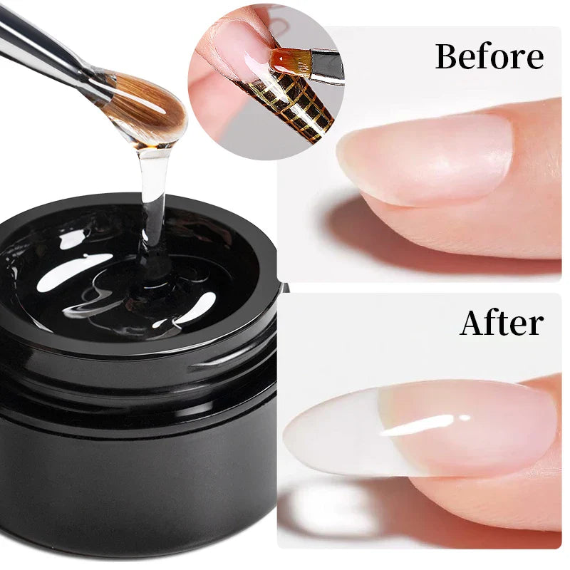 AWStorG15ml 2 IN 1 Crystal Top Coat Transparent Soak Off UV LED Nails Art Manicure Gel Nail Polish Varnishes Primer Function Gel
