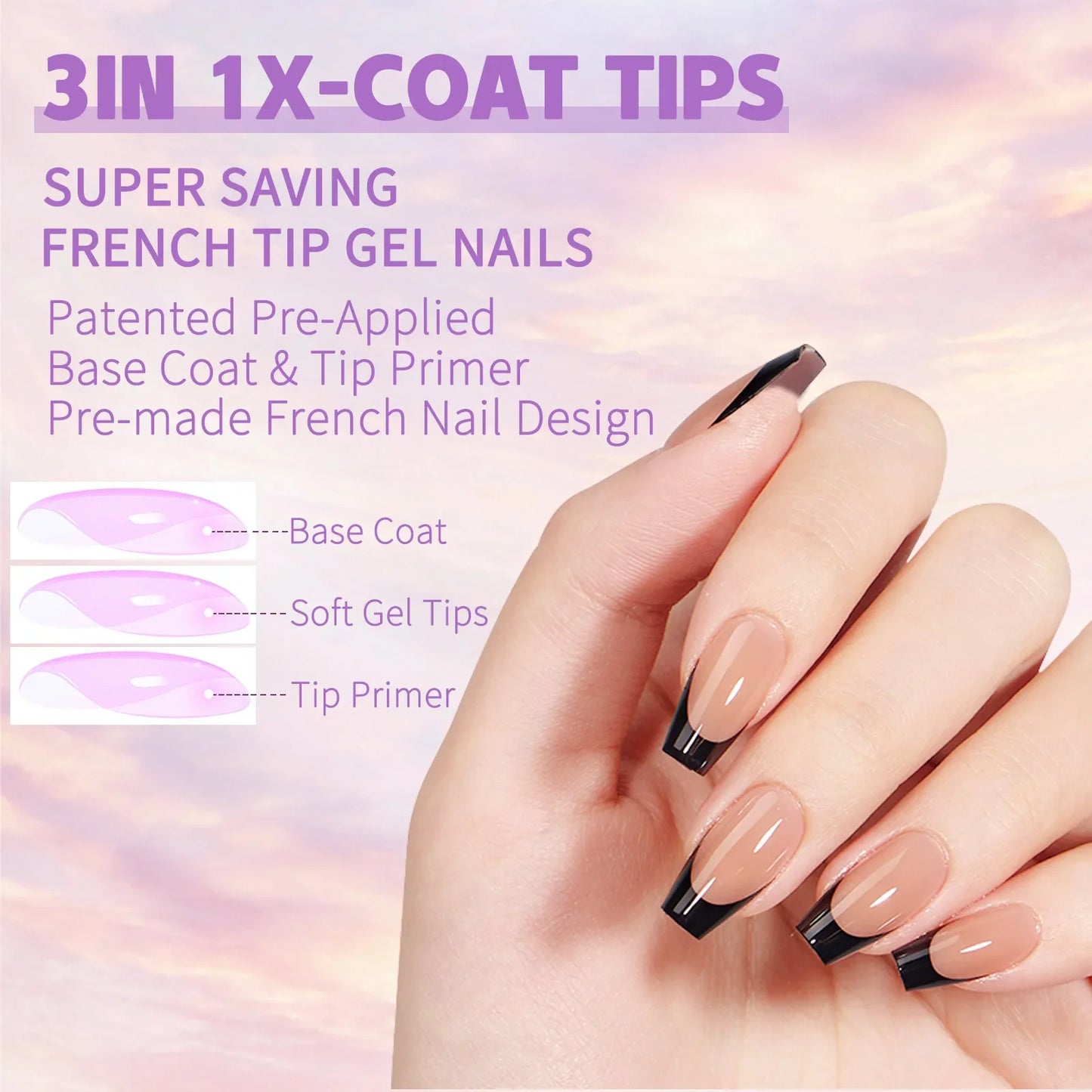 150Pcs/Box French False Nails Scarless Removable Coffin Almond Fake Nail Artificial Acrylic Patches Reusable Press On Nail Tips