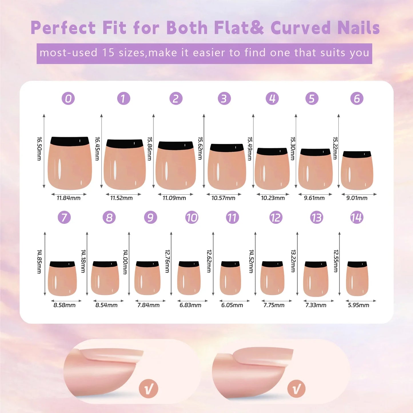 150Pcs/Box French False Nails Scarless Removable Coffin Almond Fake Nail Artificial Acrylic Patches Reusable Press On Nail Tips