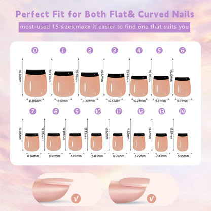150Pcs/Box French False Nails Scarless Removable Coffin Almond Fake Nail Artificial Acrylic Patches Reusable Press On Nail Tips