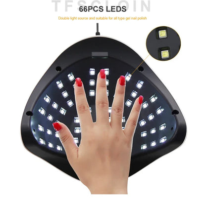 LED Nail Lamp For Manicure 280W Nail Dryer Machine UV Drying Lamp For Curing UV Gel Nail Polish With Motion Sensing LCD Display