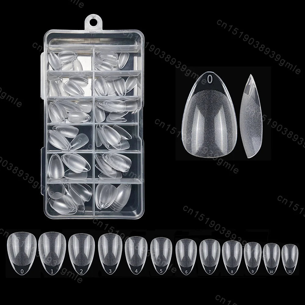 120Pc Extra Short Square Nail Tips Soft Gel Full Cover Half Matte False Nails Clear Pre-Shaped Press On Nails Extension