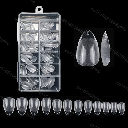 120Pc Extra Short Square Nail Tips Soft Gel Full Cover Half Matte False Nails Clear Pre-Shaped Press On Nails Extension
