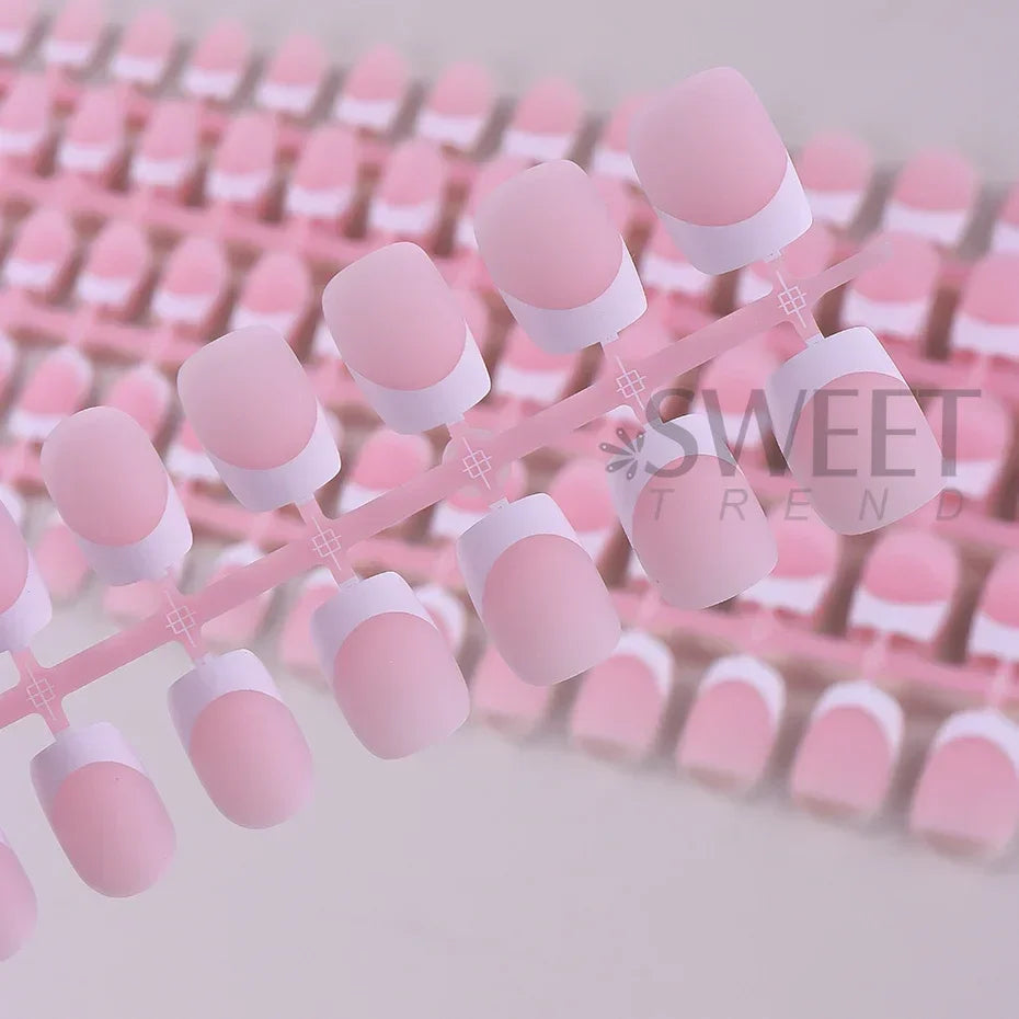 150/160pcs Short Square Fake False Nails Tips Soft Gel Press On Nail Artificial French y2k Nail Supplies for Women Manicure Tool