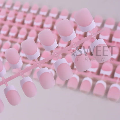 150/160pcs Short Square Fake False Nails Tips Soft Gel Press On Nail Artificial French y2k Nail Supplies for Women Manicure Tool