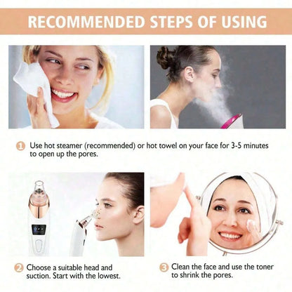 5 Suction Power Blackhead Remover Pore Vacuum,Women Blackhead Remover Pore Vacuum,FacialPoreCleaner Kit For Adult ExtractorTool