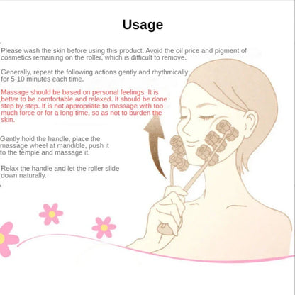 New Facial Massager Roller Portable Flower Shape Anti Wrinkle Face-Lift Slimming Face Relaxation Beauty Tools Finger Massage