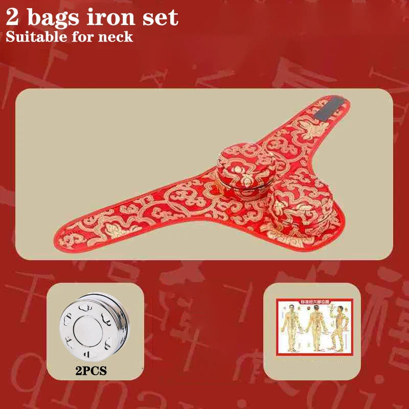 Red Embroidery Moxibustion Bag Moxa Burner Acupuncture Heating Therapy Warm Uterus Chinese medicines Massage Gun Body Massager