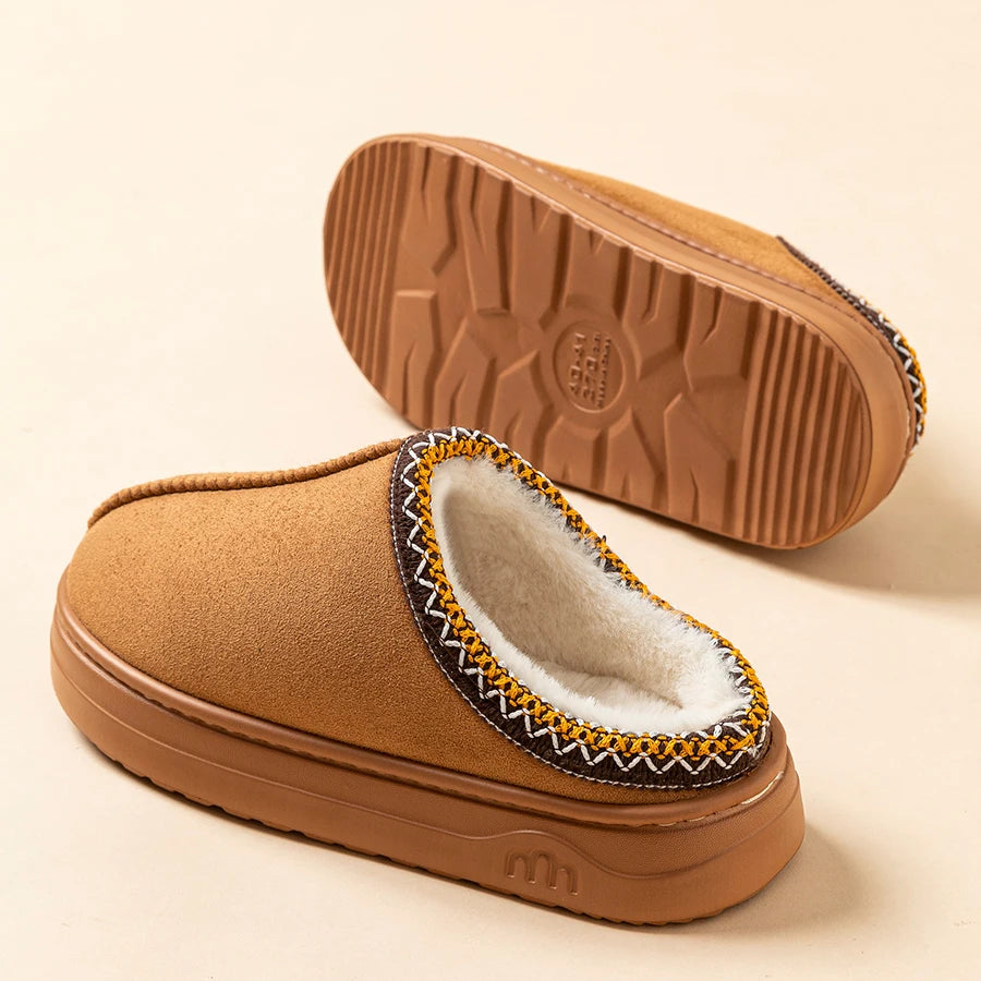 Winter Women's Slippers Boots Fashion Fuzzy Fur Anti-slip Soft Sole Outdoor Indoor Warm Comfort Men Plush Houseshoes Couple