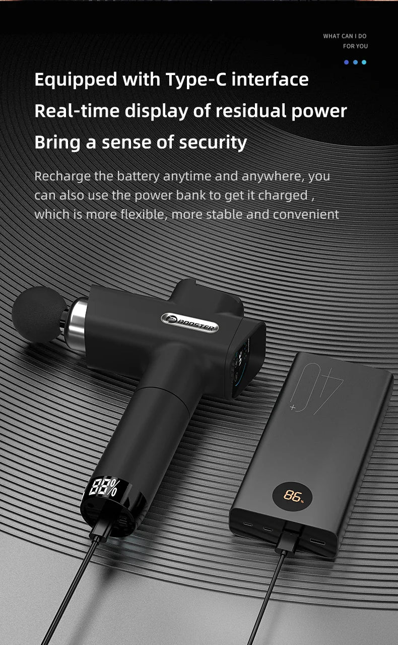 Booster M2-D Massage gun Deep Tissue Percussion Neck Back Body Massager Portable Fascia Gun Muscle Relaxation Electric Massager
