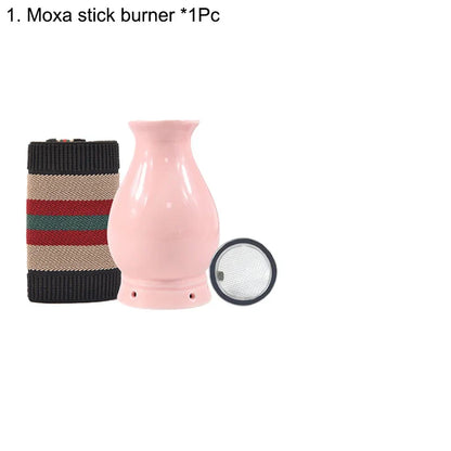 Ceramic Wormwood Stick Burner Face Lift Device Beauty Moxibustion Face Skin Facial Massager Moxa Therapy Heating Wrinkle Removal