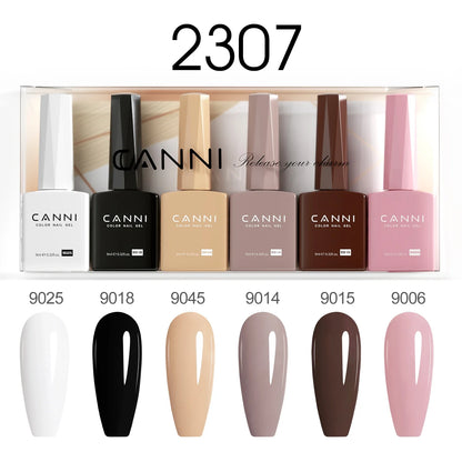 CANNI Nail Gel Polish Set HEMA TPO FREE Jelly Nude Color Rubber Base UV Construction Gel Semi Permanent Soak off UV LED Gel Nail
