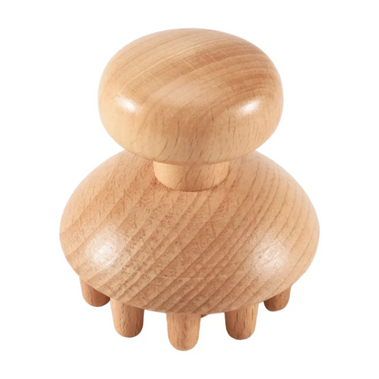AA20-Wood Mushroom Shape Therapy Massage Tool Massager Anti Cellulite Fascia Massage Roller For Full Body Muscle Pain Relief