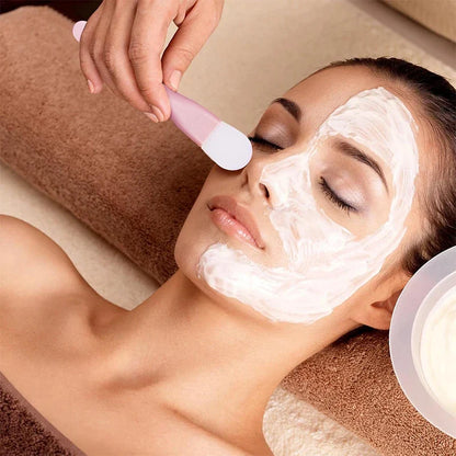 Silicone Facial Mask Brush Soft Head with Scraper Integrated Dual-use Mud Film Brush DIY Film Adjusting Beauty Skin Care Tool