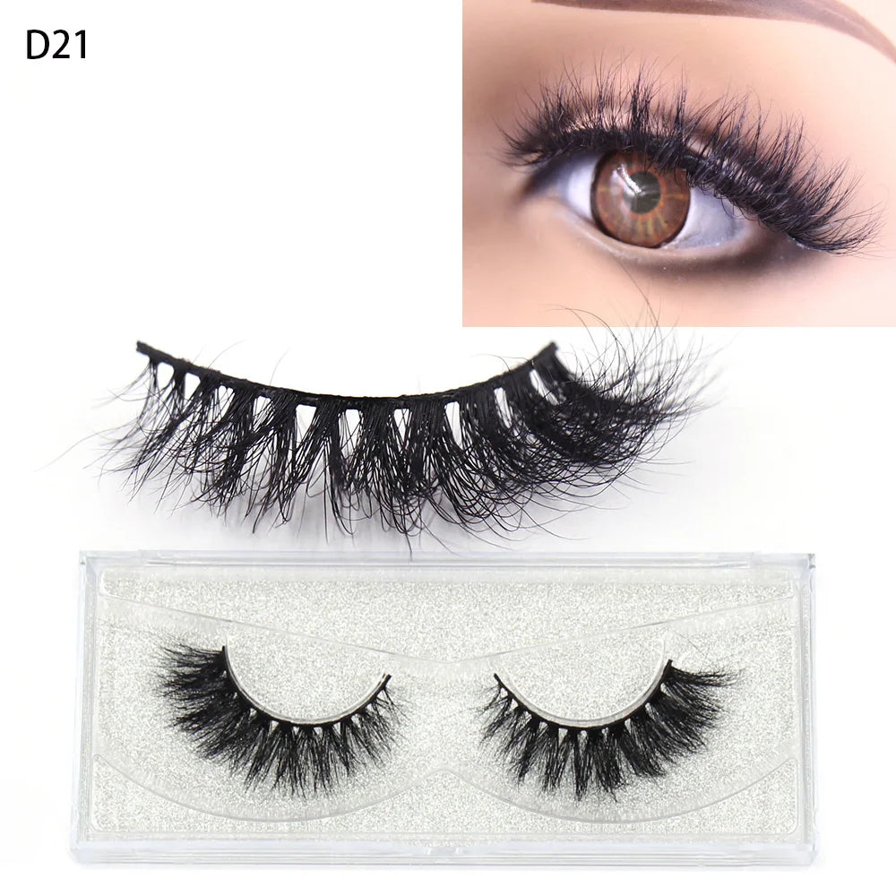 LEHUAMAO 3D Mink Eyelash Fluffy Cross Thick Natural Fake Eyelashes Lashes Dramatic Makeup Eye Lashes Handmade False Eyelash