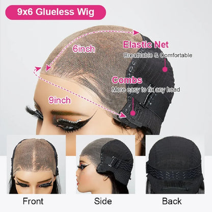 Straight Pre Cut Glueless Wig 100% Human Hair Ready To Wear And Go Pre Plucked HD Lace Wigs Real Human Hair For Women Brazilian