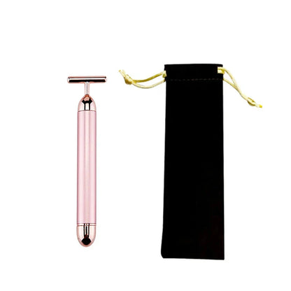 24K Gold T Beauty Roller Energy Roller Electric Face-lifting Facial Massage Beauty Tools Waterproof Vibrating Face Care Stick