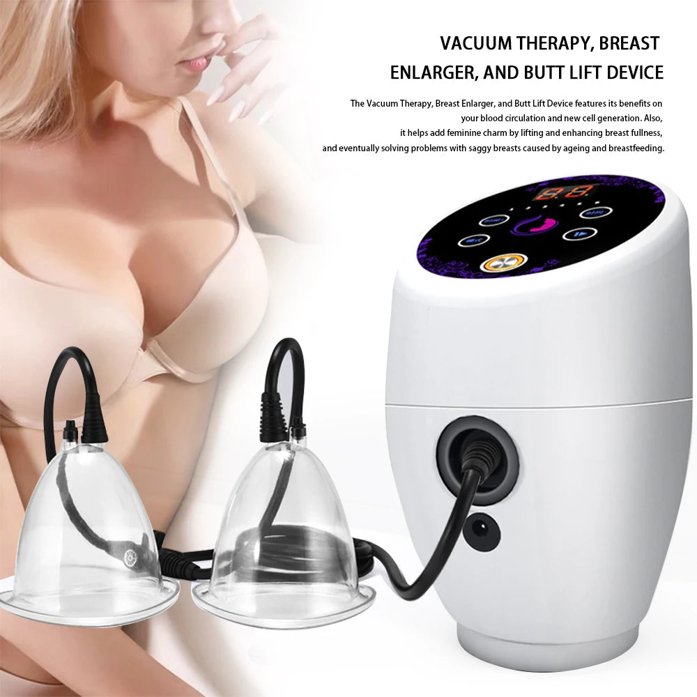 Electric Breast Enlargement Massager Bust Enhancement Pump Buttock Lifter Vacuum Therapy Machine Breast Massage with 6 Cups