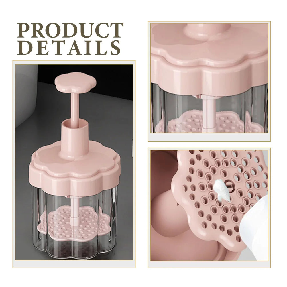 Pink Auto Rebound Foaming Bottle Face Wash Bubble Maker Portable Cleansing Gel Tool Skincare Supply Facial Brush