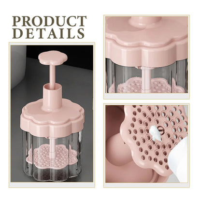 Pink Auto Rebound Foaming Bottle Face Wash Bubble Maker Portable Cleansing Gel Tool Skincare Supply Facial Brush