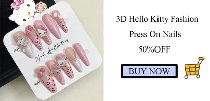 24Pcs 3D kuromi press on nails Y2K Cartoon Handmade Fake Nails Black Gel nail Wearable Nails Cinnamoroll Melody Anime False Nail