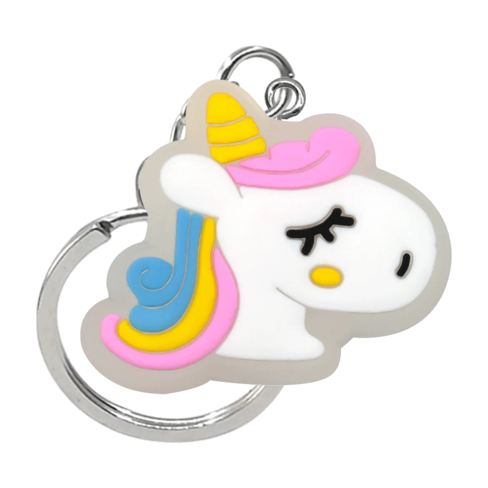 1PCS LED Keychains New Arrival Cute Unicorn Joystick Pig Flower Cat Cow Luminous Keyring Accessories for Car Women Men Key Gifts